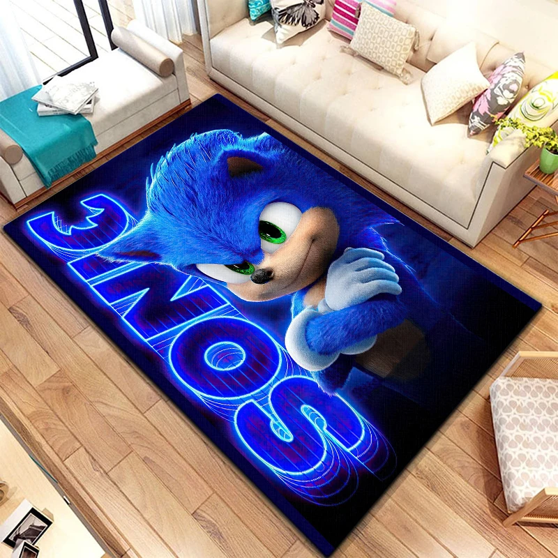 

Sonic Rugs Fashion Printing Anime Mat Cartoon Living Room Bedroom Large Area Soft Carpet Home Children's Room Floor Picnic Mat