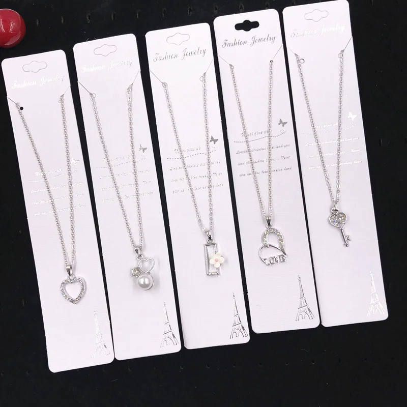 

Necklace Women's Diamond Inlaid Pendant Collarbone Chain Gold Silver Neck Chain Student Jewelry Small Gift 2 Yuan Shop