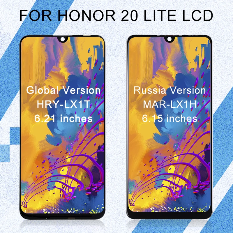 

Женский Дисплей для Huawei Honor 20 Lite, ЖК-дисплей, цифровой преобразователь сенсорного экрана в сборе с рамкой