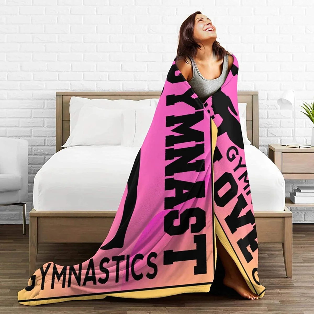 

Love Gymnastics Fleece Throw Home Decor Soft Cozy Blanket Bed Couch Sofa for Girls Boys Teens Blanket 50"X40"