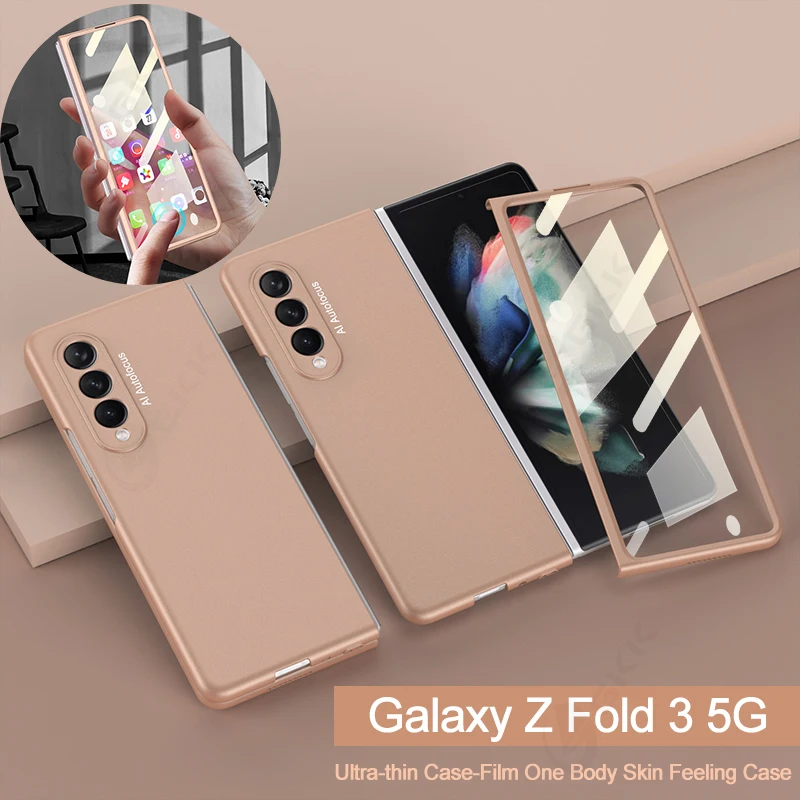 

GKK Case For Samsung Galaxy Z Fold 3 5G Ultra-Thin Anti-knock Hard Matte Outer Screen Glass Case For Samsung Z Fold 3 5G Cover