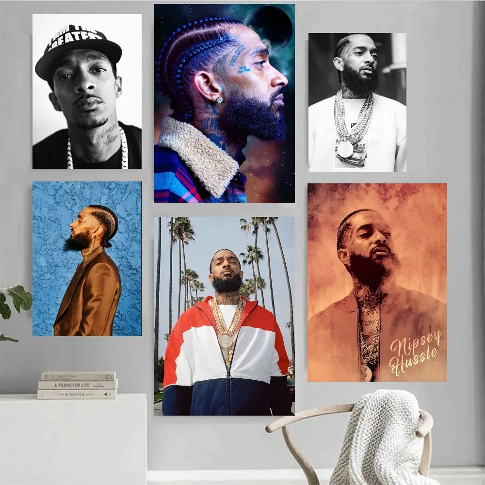 

Настенный постер rapper N-nipсистему H-Hussles для дома и офиса, спальни, гостиной, кухни, декоративная живопись
