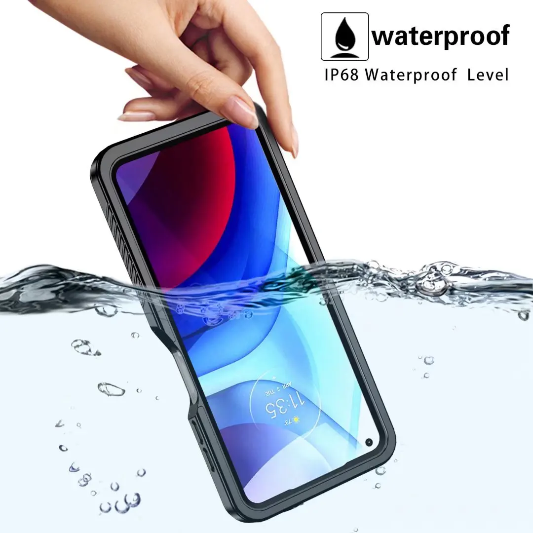 Military Grade Protect IP68 Waterproof Case for MOTO G Power 2021 Heavy Duty Shockproof Diving Cover Built in Screen Protector