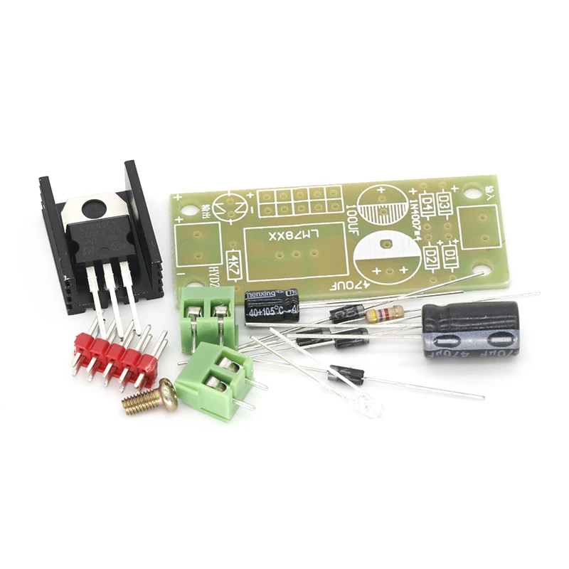 DIY KIT LM7805 L7805 DC/AC Three Terminal Voltage Regulator Power Supply Module 5V 6V 9V 12V Output Max 1.2A | Инструменты