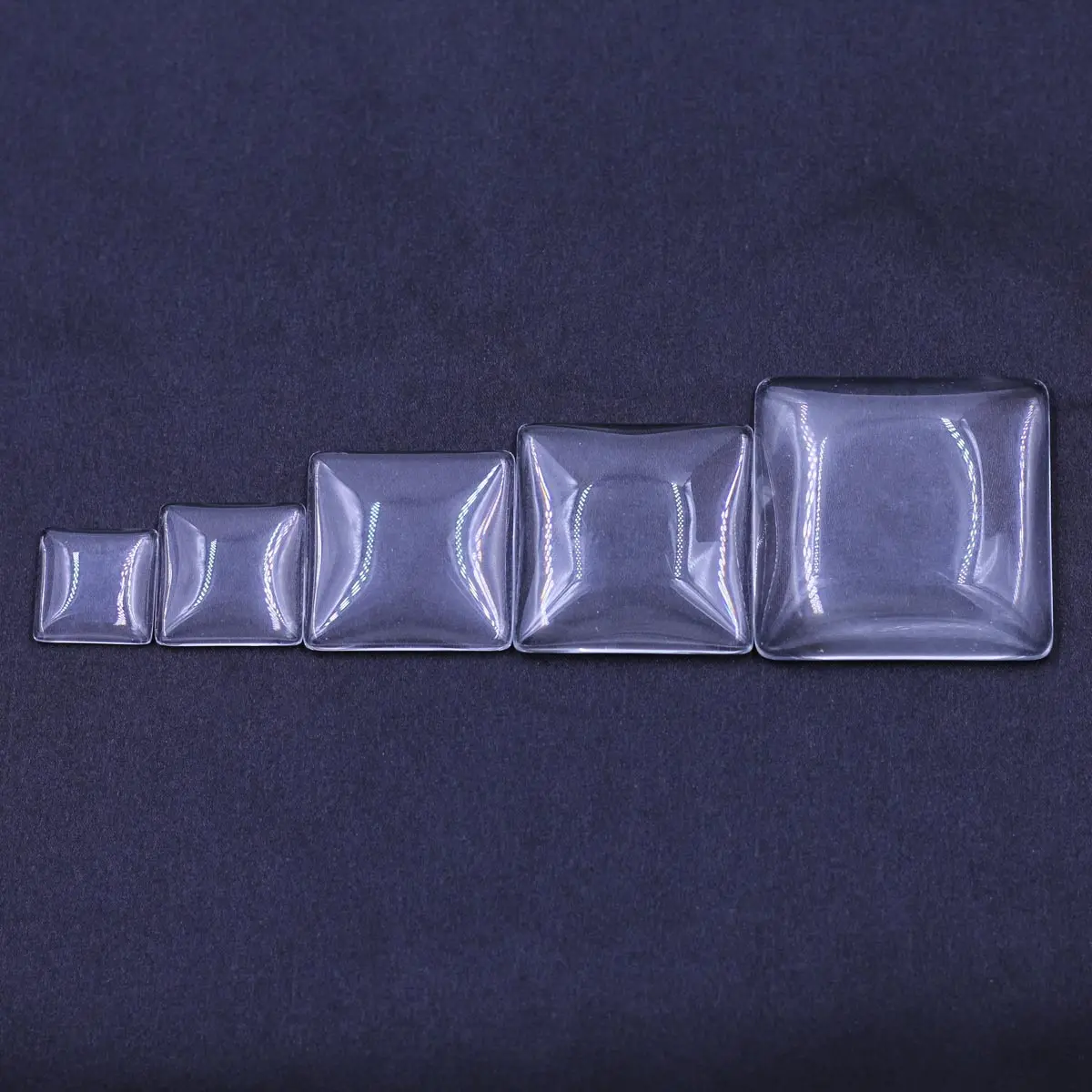 50Pcs Square Glass Dome Seals Cabochons Flat Back Clear High Quality For Fashion Jewelry Crafts DIY Accessories 20mm-40mm