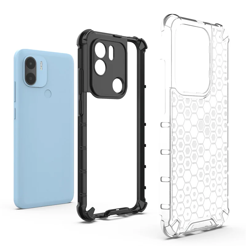 Shockproof Case for Xiaomi Redmi A2 Plus Cover Redmi A2 Plus Capas Transparent Back Honeycomb Clear Cover Redmi A2 Plus Fundas