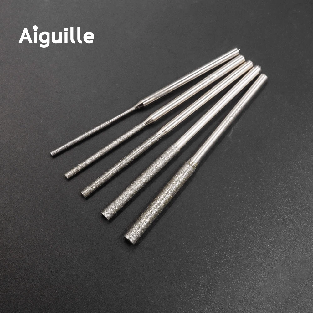 

5 шт. 150 # ультрадлинные алмазные шлифовальные точки 3x70 мм алмазные шлифовальные заусенцы зубцы точка шлифования