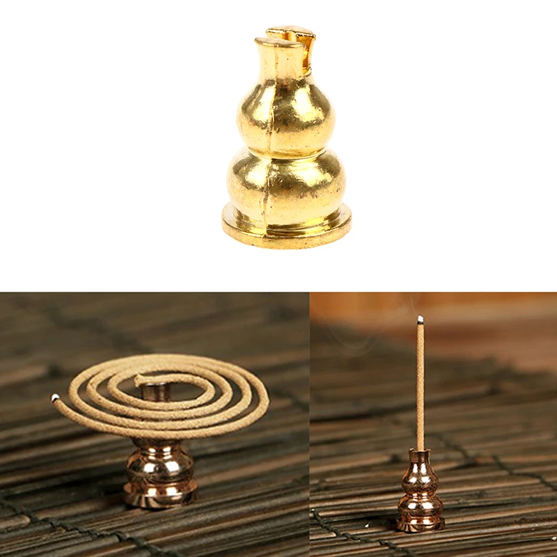 

1 Pcs New Portable Alloy Copper Incense Holder Can Be Fixed Incense Sticks And Coil Burner Censer High Incense Plug