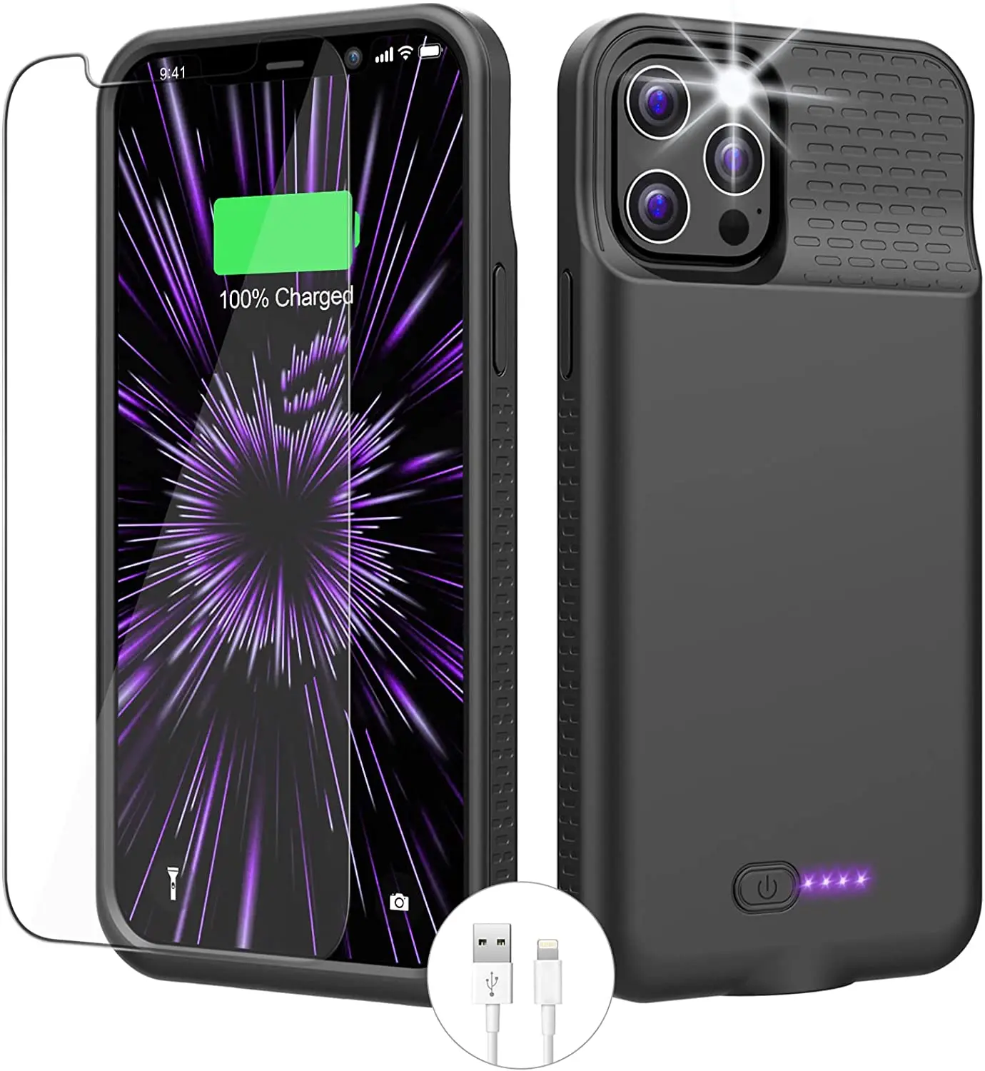 

Battery Case for iPhone 12/12 Pro Charging Case, Real 7000mAh Rechargeable Smart Extended Charger Case, Ultra-Slim Portable