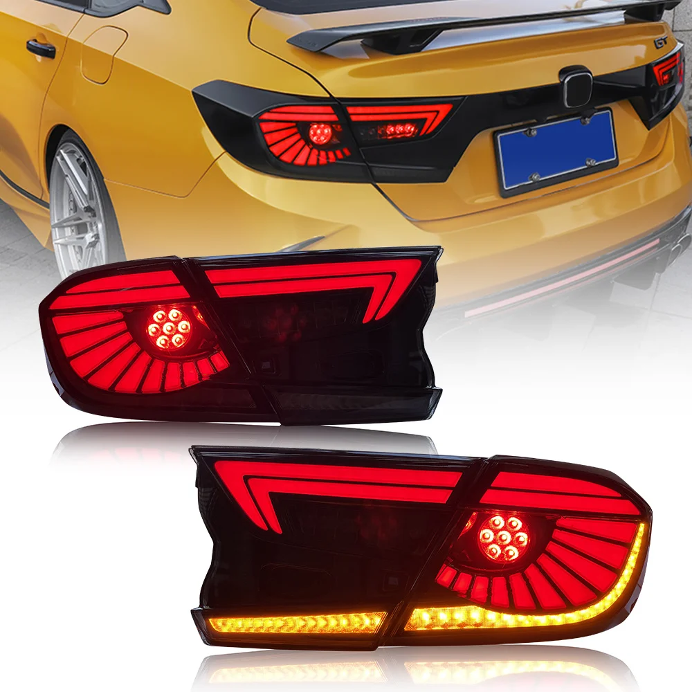 

Задние фонари для Honda Accord, задние фонари 18-20, задние фонари в сборе, дым, динамические последовательные поворотные сигналы, ДХО, тормозной фонарь заднего хода