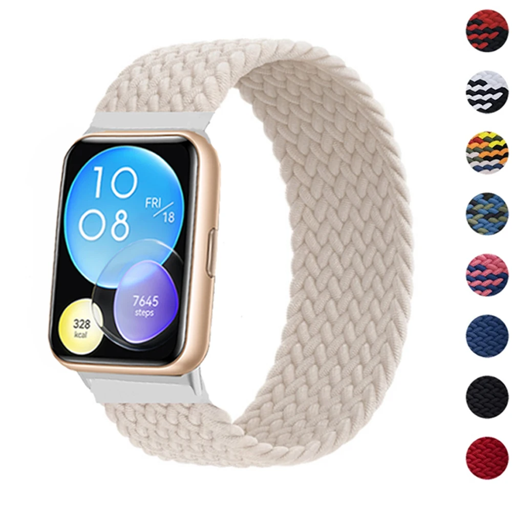 

Nylon Band for Huawei Watch Fit 2 Strap smartwatch Accessories Elastic braided solo loop bracelet Correa Huawei Watch fit2 band
