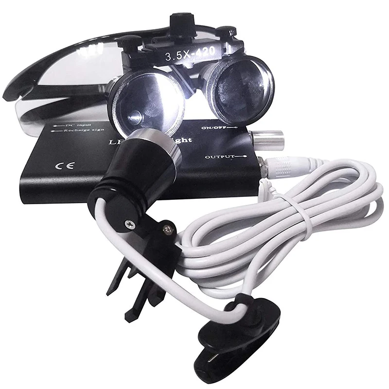 

Dentists Goods Magnifer With LED Lights Unit Dental Loupes Headlight Surgical Lamp Magnifying Glass Dental Dentistry Equipment