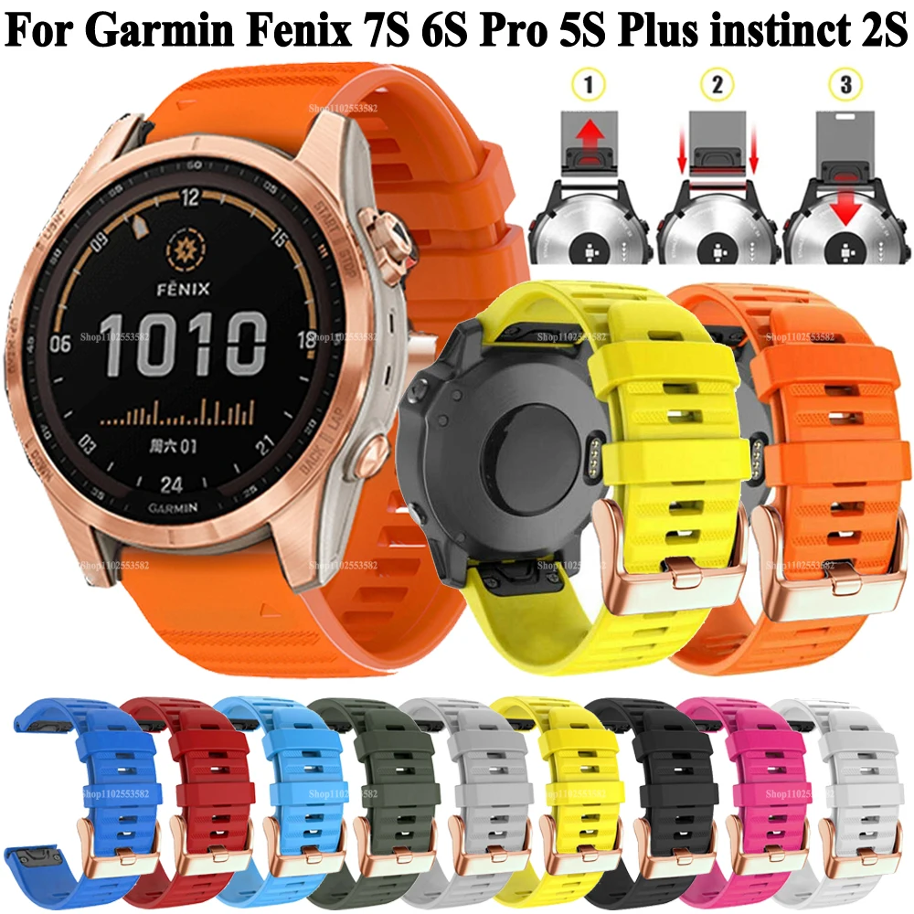 

Силиконовый браслет для Garmin Fenix 7S 6S Pro 5S Plus Instinct D2 Delta S, быстросъемный ремешок, аксессуары для умных часов, браслеты