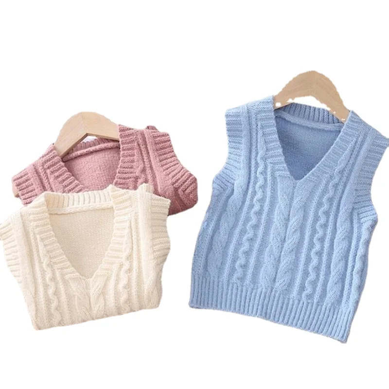 Купи 1-8Y Spring Autumn Baby Clothes Baby Boy Girl Sweater Vest Cotton Infant Toddler Child Knit Waistcoat Twist Sweater Sleeveless за 741 рублей в магазине AliExpress