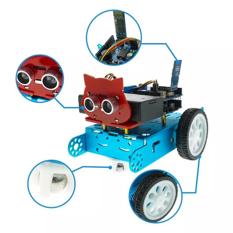 

4WD Smart Car Kit Aluminum Alloy Tracking Obstacle Avoidance Car