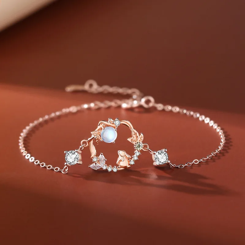 

Garland Rabbit Pendant Necklace Bracelet Earrings Pendant S925 Sterling Silver Women European Jewelry Gift New Cz Birthday Party