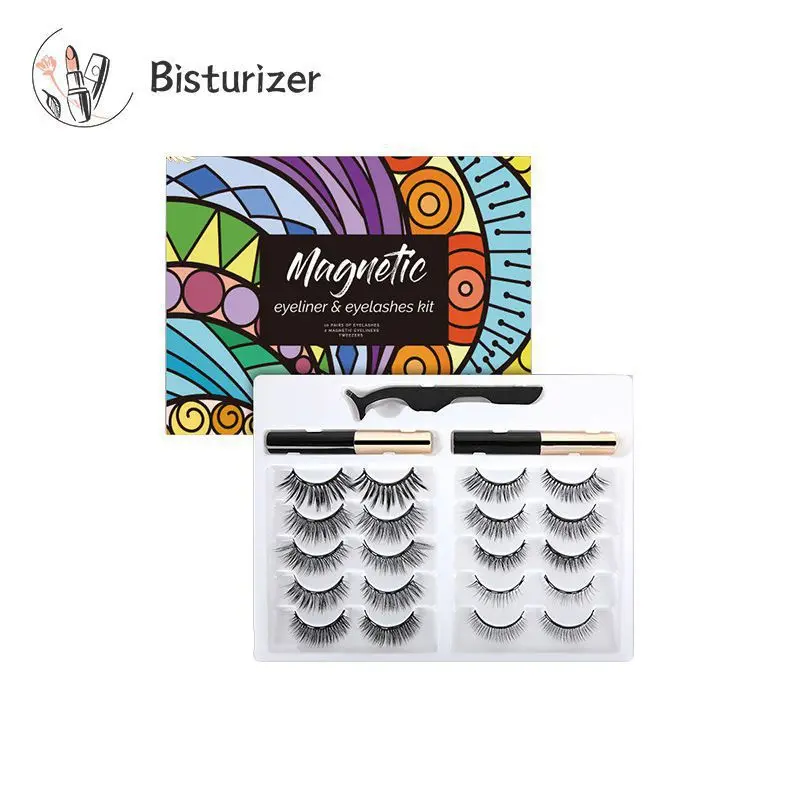 

Натуральные натуральные ресницы, магнитные ресницы без хлопот, 5 пар в комплекте, универсальные накладные ресницы, Водостойкая Подводка для глаз многоразового использования