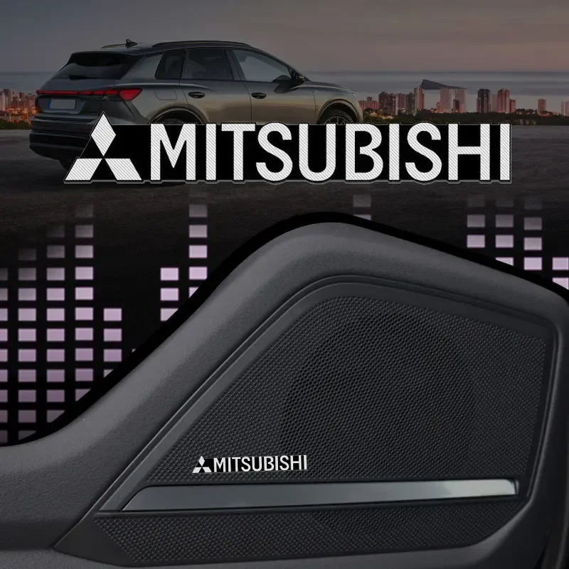 3D Metal Aluminum Audio Decorate Emblem Stickers Universal For Mitsubishi Lancer Outlander 9 Eclipse Pajero Car Goods