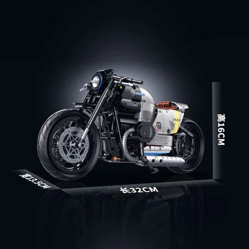 В НАЛИЧИИ MOC Технический 1:8 Мотоцикл R18 Строительные блоки Модель Локомотив