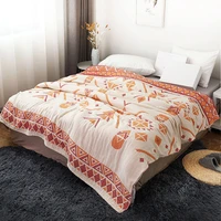 japanese cotton throw blanket soft gauze adult air conditioning blanket for bed student nap thin quilt room bedspread sofa towel