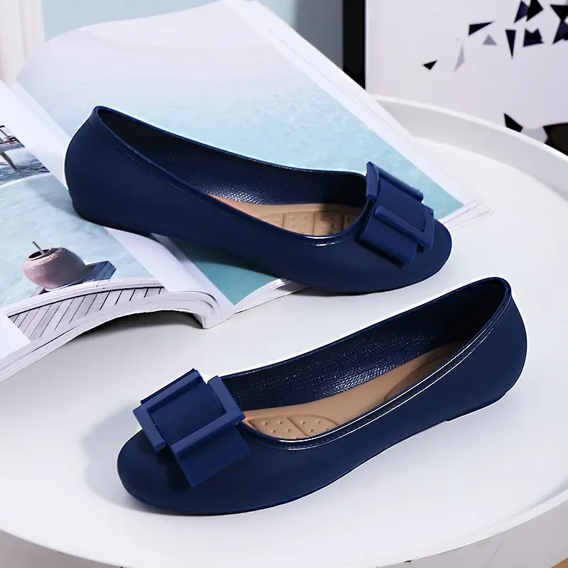 Zapatos de mujer женские милые весенние нескользящие пляжные резиновые туфли с круглым
