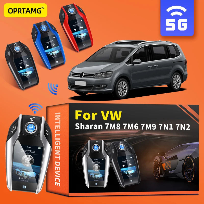 

For Volkswagen VW Sharan 7M8 7M6 7M9 7N1 7N2 2000-2021 Car Smart Remote Control Key LCD Display Smart keychain Car Accessories