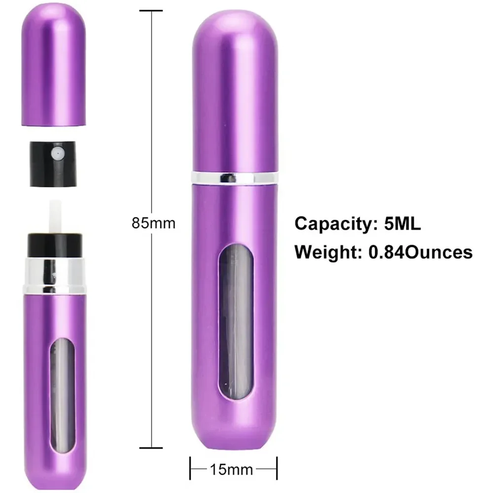 8ml/5ML Mini Bottle Refillable Perfume Spray With Spray Scent  Empty Cosmetic Containers Portable Atomizer Bottle