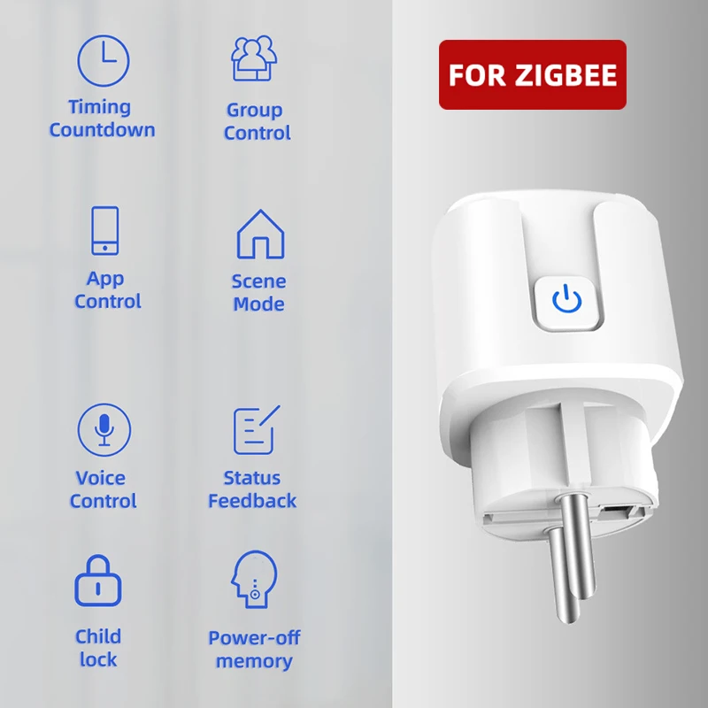Умная розетка Tuya Zigbee 3 0 дюйма 16 А/20 А с монитором питания
