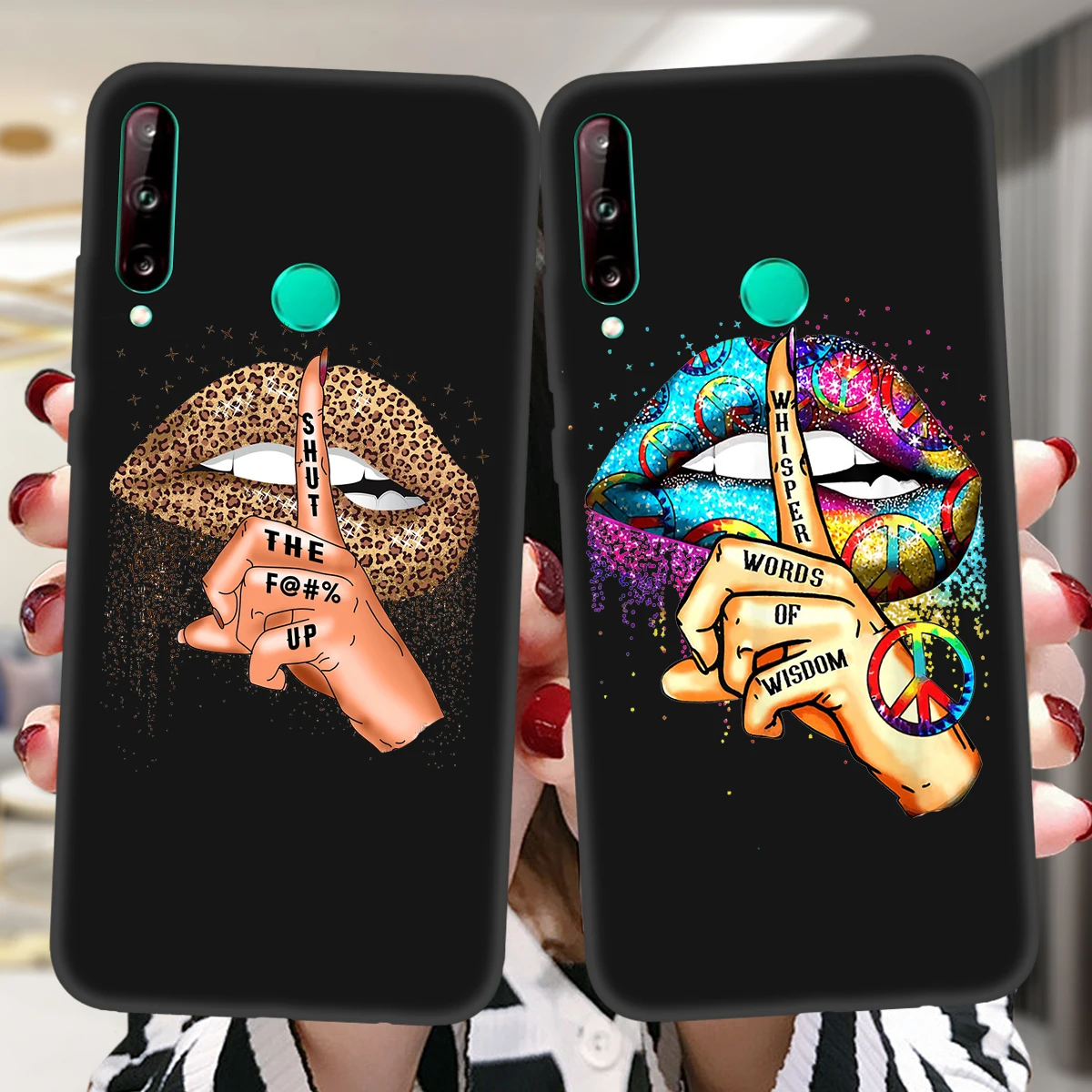 Чехол с леопардовым принтом губ шепот слова мудрости для Huawei P30 P20 P10 P50 P40 Lite E Honor 10i 20i 30i 10 20 Pro 10X Lite 9X 8X чехол