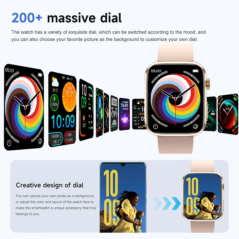 1,85-дюймовый AMOLED-экран Смарт-часы для женщин Bluetooth-вызов NFC Сердечный ритм Артериальное давление Кислород в крови Леди Смарт-часы для сна 2026 (art.: 3920ce96b453c) - 3920ce96b453c