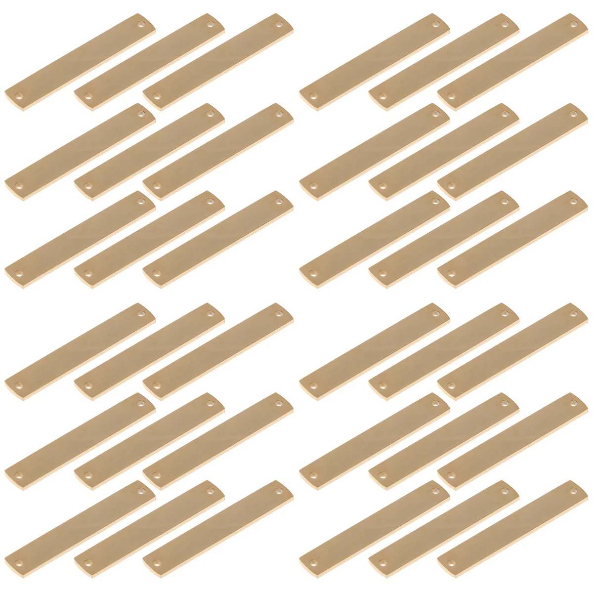 4x DIY Hanging Ornaments Stamping Bar Blanks Dog Tag Pendant Car Key Tags Blank Bar Charm Stamping Blanks Name Tag Charm