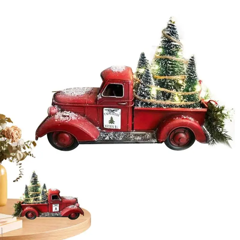 

Винтажный Красный Грузовик Декор ручной работы красный грузовик автомобиль Фермерский грузовик украшения Рождественский грузовик отличн...