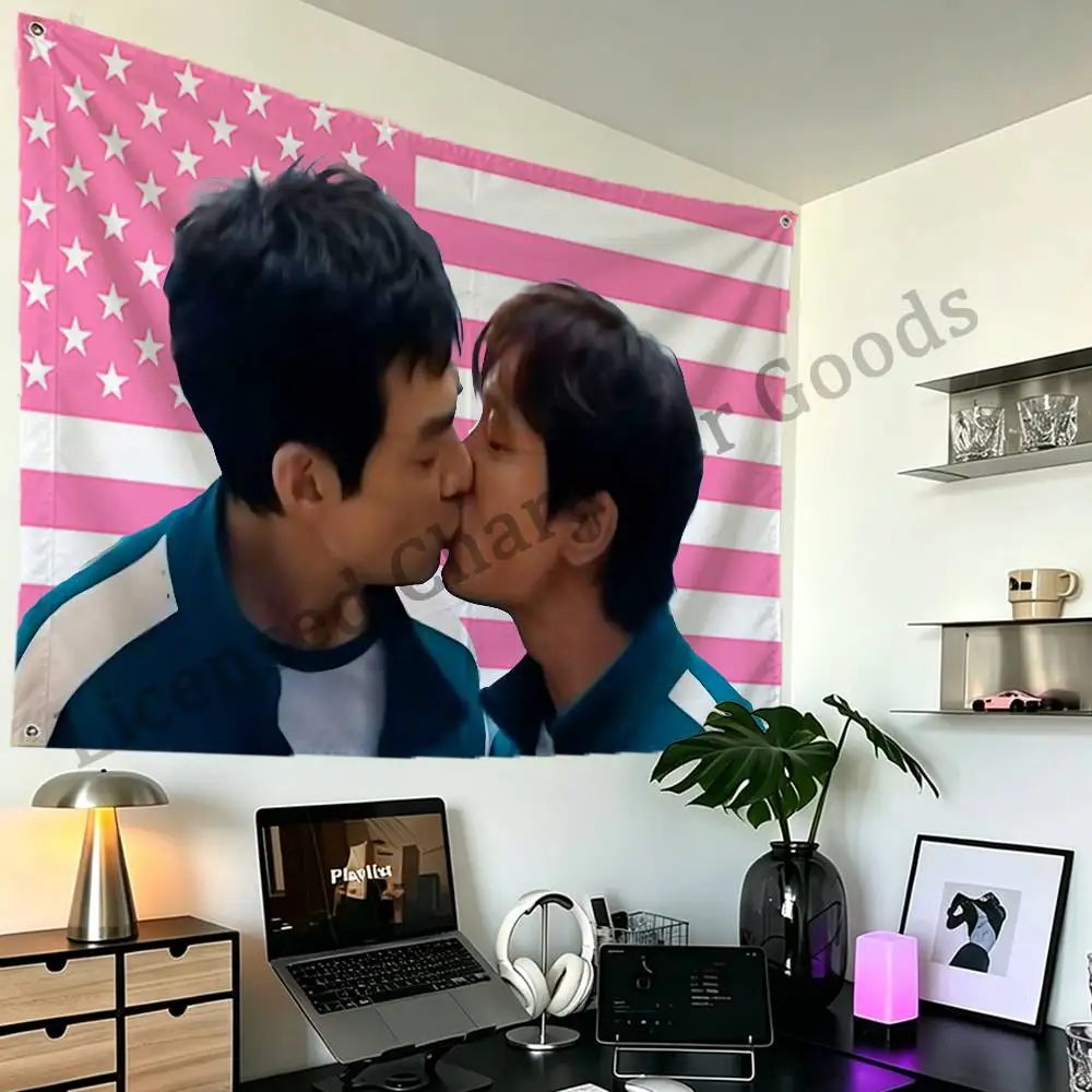 Фото Флаг Lee J-Jung-jae B-Byung Hun из полиэстера с нержавеющими люверсами, 50x70, 60x90, 70x115, 100x150, 150x200 см, декоративный баннер №1