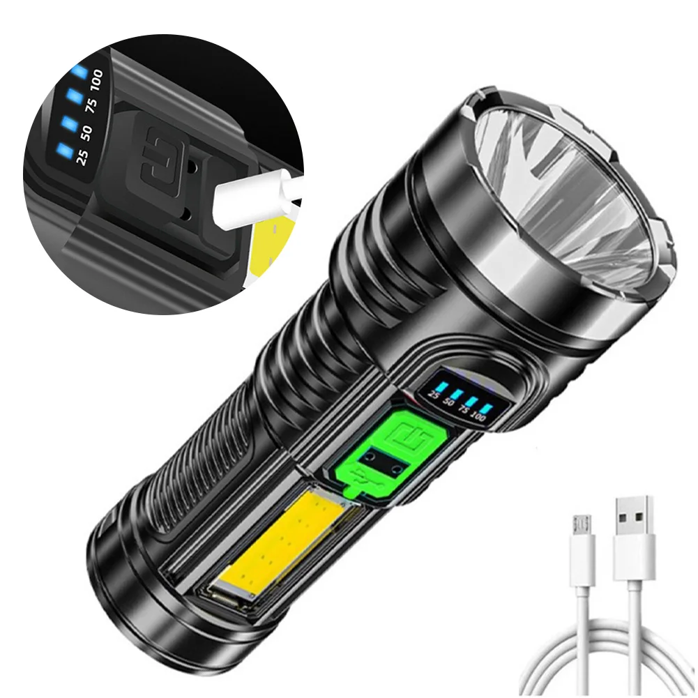 

Rechargeable Flashlight Camping Climbing 1200mAh COB Light Camping IPX4