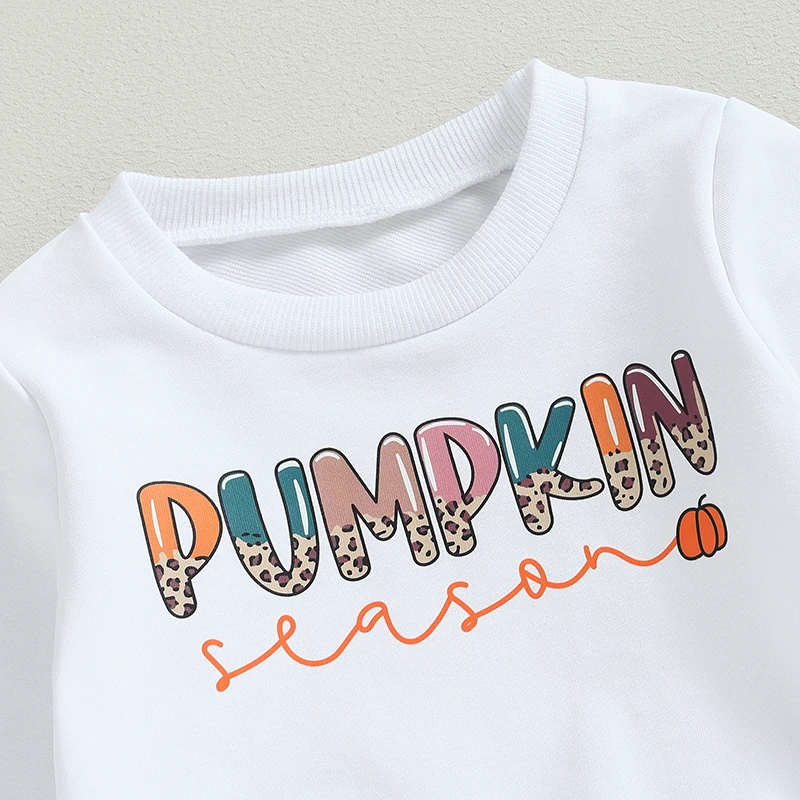 

Костюм на Хэллоуин для маленьких мальчиков, свитшот с длинным рукавом и надписью с тыквой и эластичные брюки для малышей, осенний спортивный костюм из 2 предметов