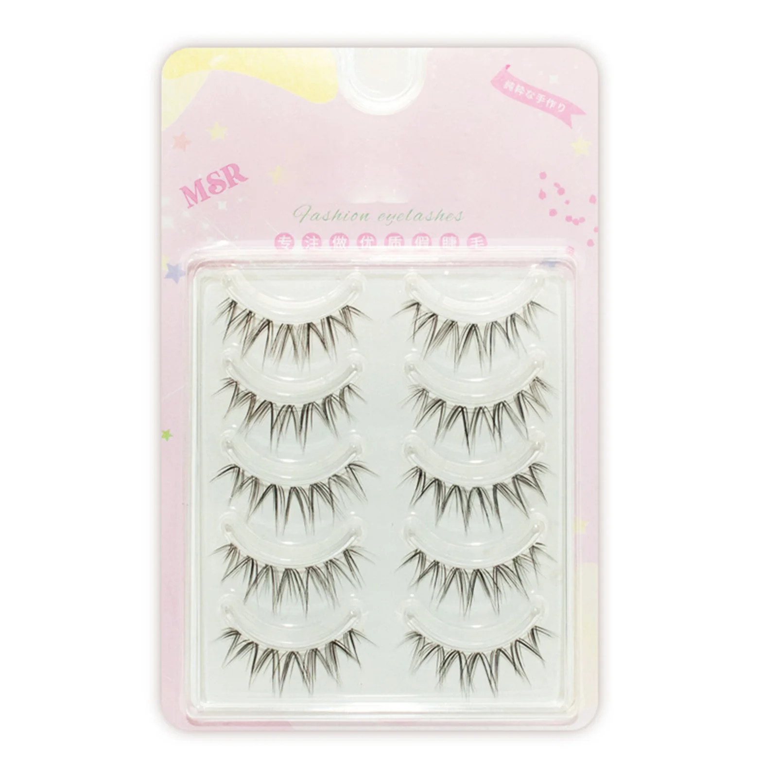 

V-Shaped Curling False Eyelashes Lightweight Slender Fluffy Soft Lashes for Women Girls Daily Wearing C44