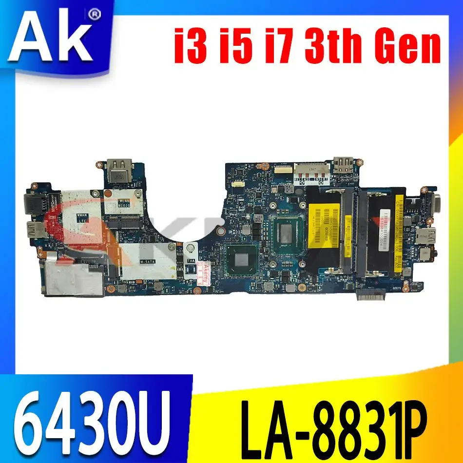 

Материнская плата для ноутбука Dell Latitude 6430u 08K51X 0F31M6 CN-0V80FM QCZ00 LA-8831P с процессором i3 i5 i7 3-го поколения