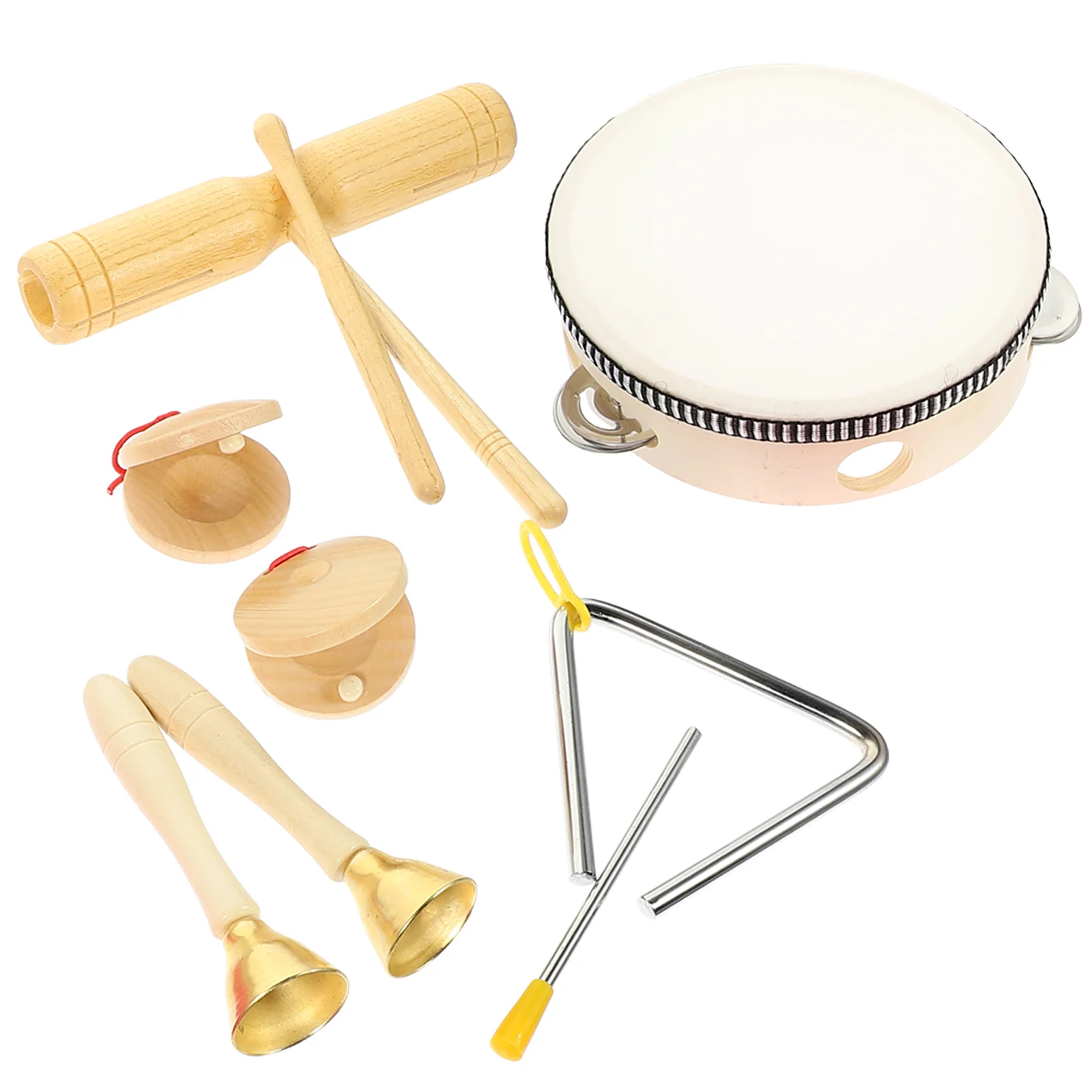 

Kids Toys Toy Percussion Toddlermusical Wooden Instruments Instrument Educational Tambourine Sticks Bell Hand Wood