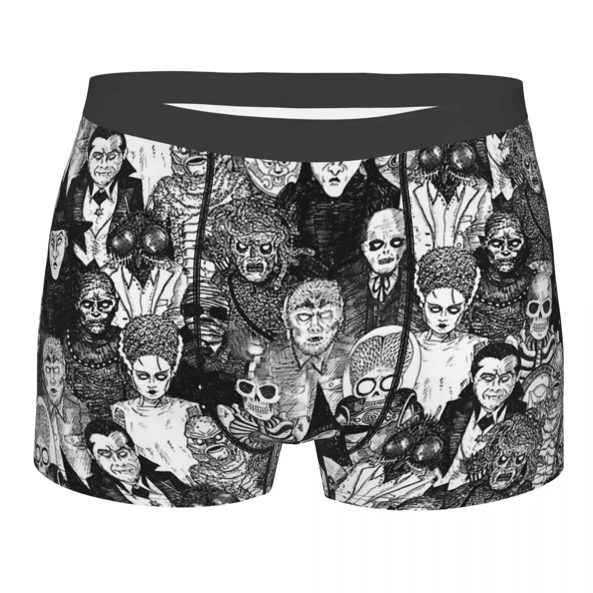 

Мужские трусы-боксеры, дышащие удобные трусы-шорты с черепом