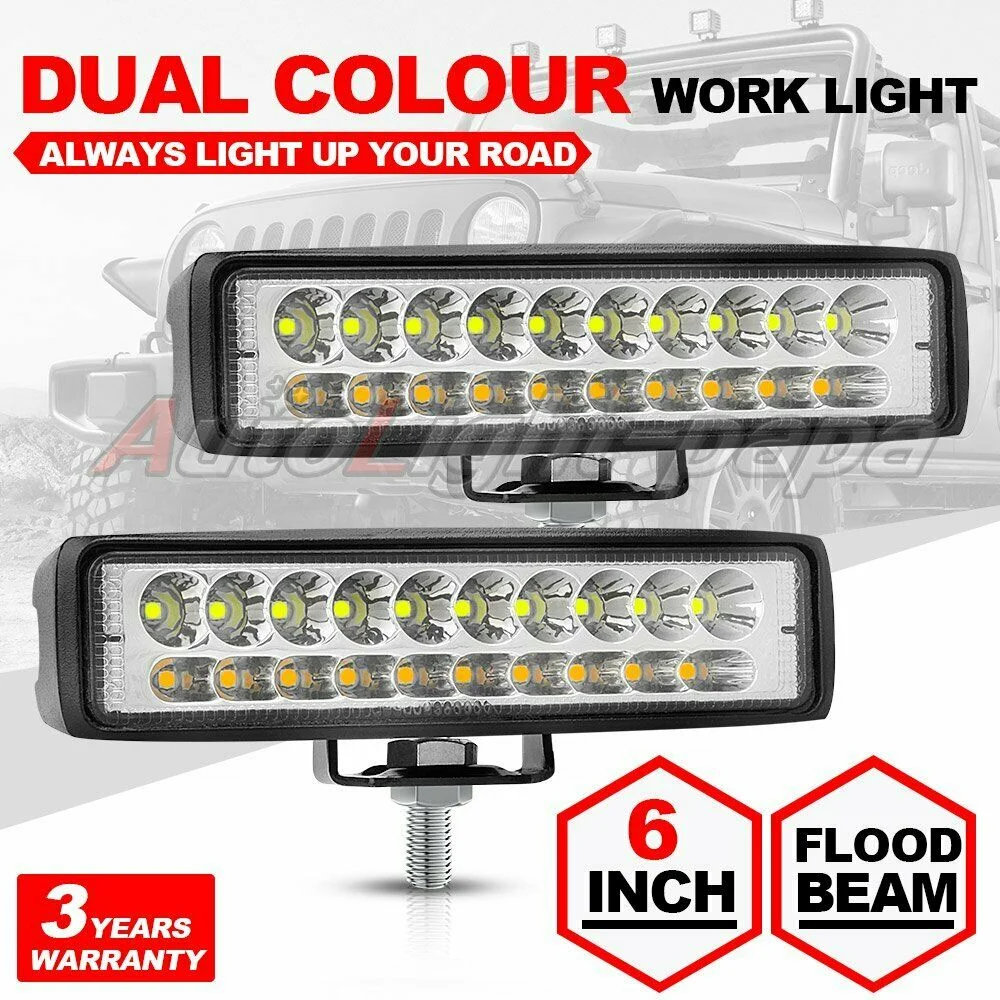

6 Inch 12 V / 24V PMMA LED Work Light Bar IP68 Foglight Driving Work light Reverse Light Amber Lights For Car Motorcycle 1pc