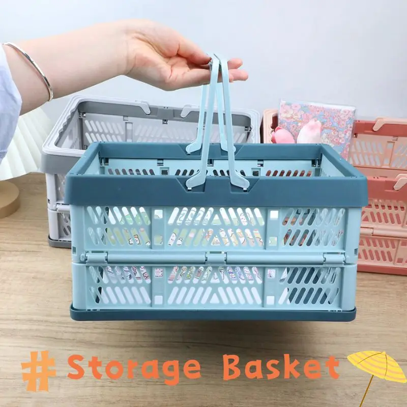 Портативная складная корзина для пикника пластиковый каркас с ручкой хранения