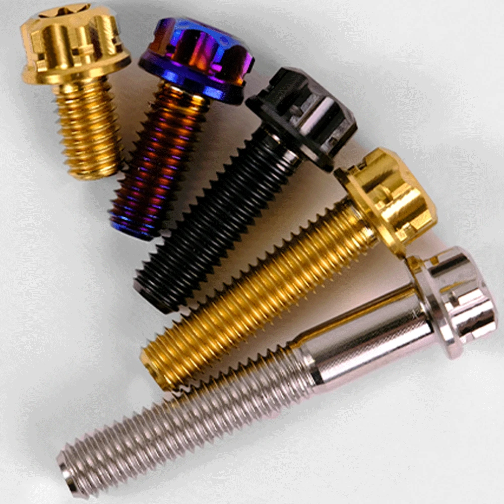

Multiple Colors M6 p1mm X 10/12/15/20/22/25/30/35/40/45mm GR5 TC4 Titanium Alloy Screw Bolt Torx Head Flange Motocycle