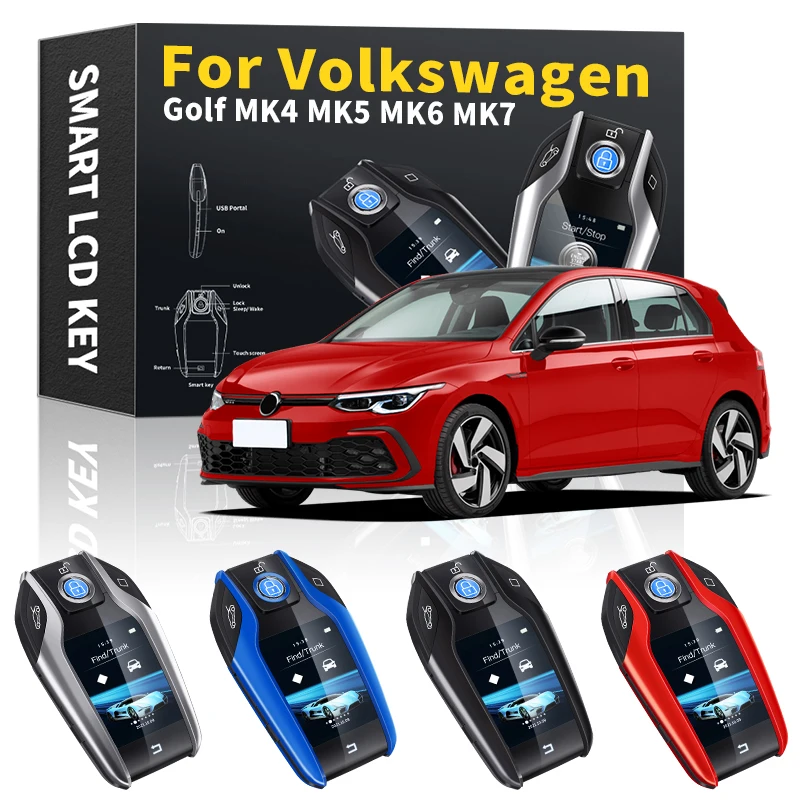 

Smart LCD Key Keychain For Volkswagen Golf MK4 MK5 MK6 MK7 Keyles Entry Remote Car Key Modified Smart LCD 2000 2002 2003-2022