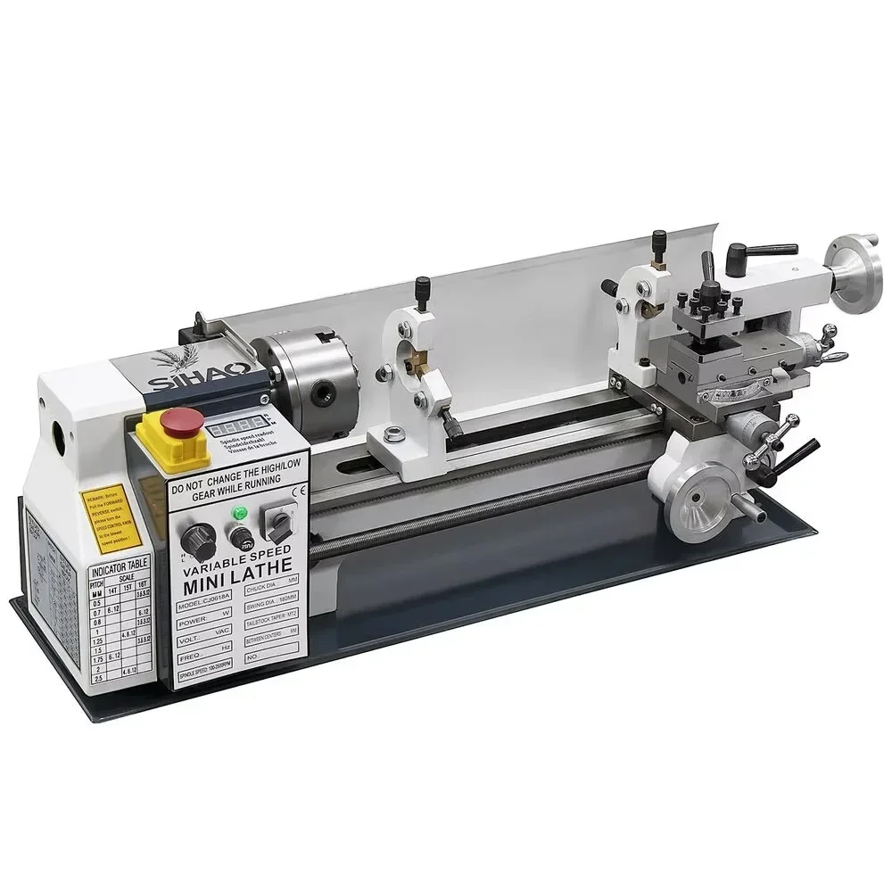 Мощный настольный токарный станок по металлу мощностью 750 Вт, прецизионный токарный станок по металлу 180 × 350 мм, небольшой токарный станок промышленного класса