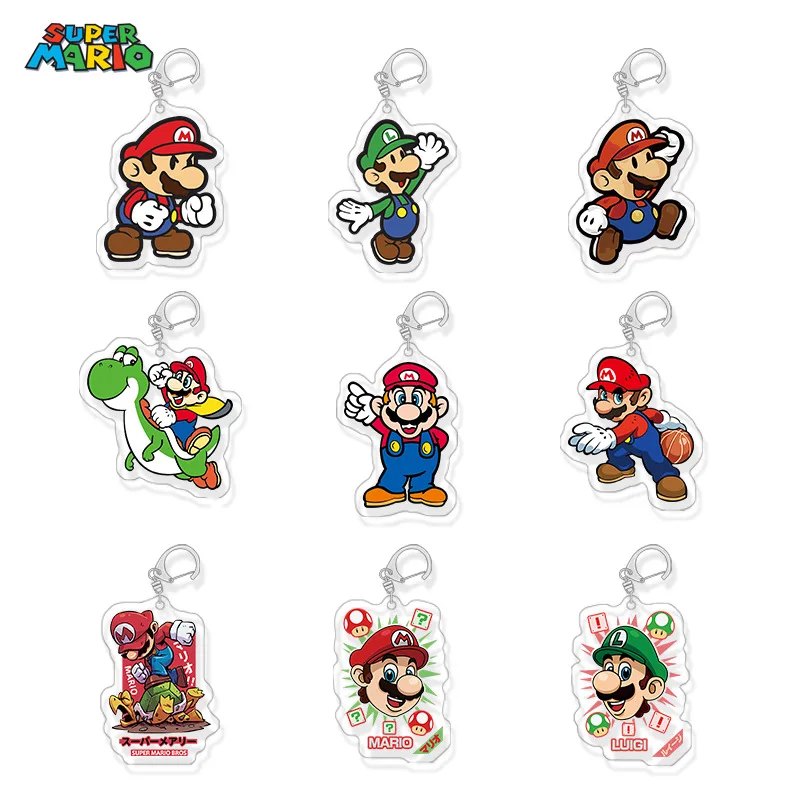 

Super Mario Bros Acrylic Keychain Pendant Anime Man Backpack Pendant Car Keychain Cute Keychain Girl Accessories Jewelry Gift
