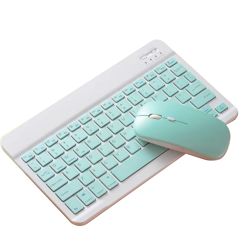 

Bluetooth Wireless Keyboard and Mouse Combo, Mini Multimedia Mute Keyboard Mouse Set for Phone Laptop iPad Macbook Android