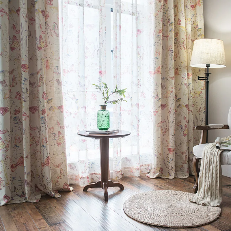 

Modern Bedroom Curtain Hall Simple Printing Curtain