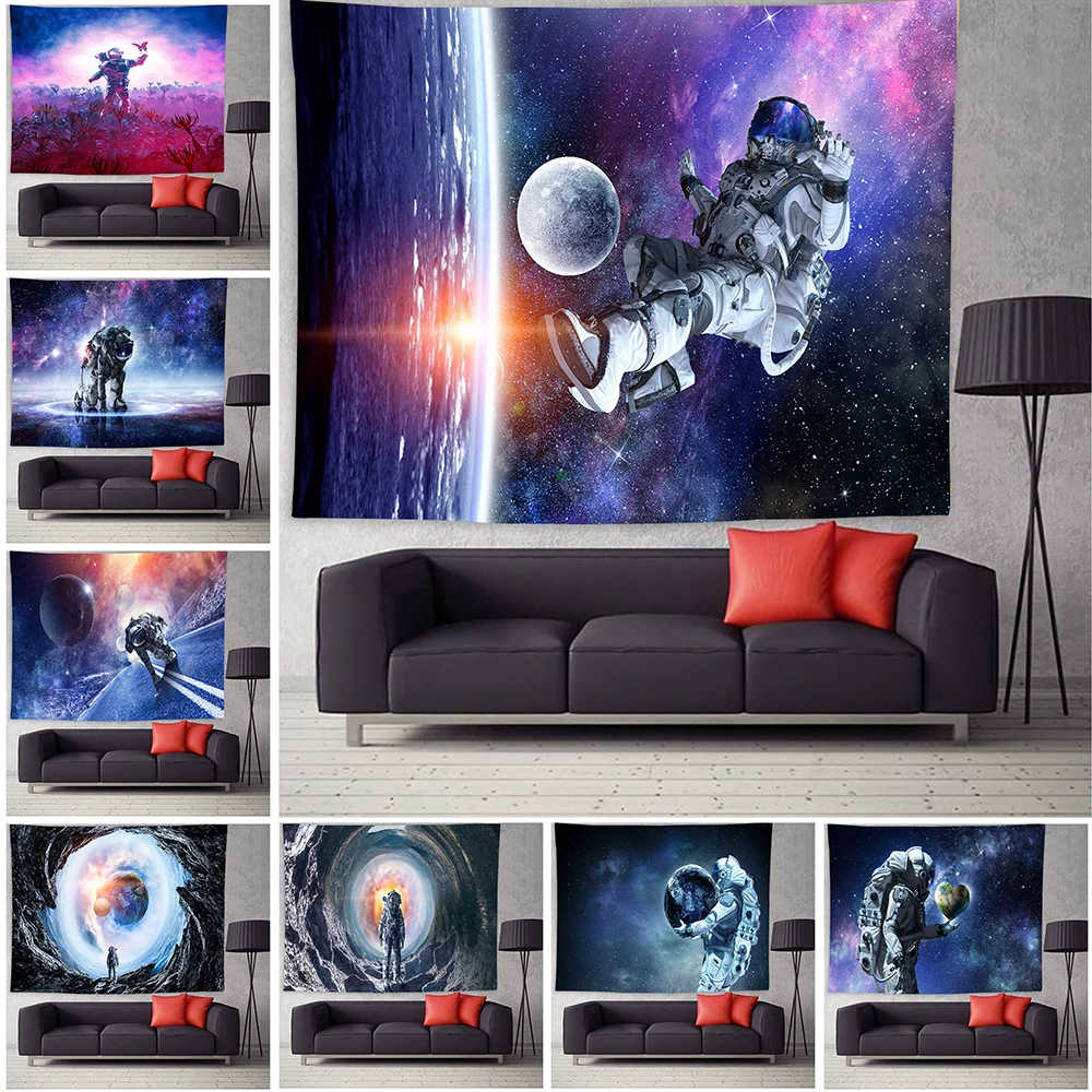 

Room Decoration Astronaut Tapestry Wall Hanging Cosmic Wall Tapestry Sci-fi Bedroom Background