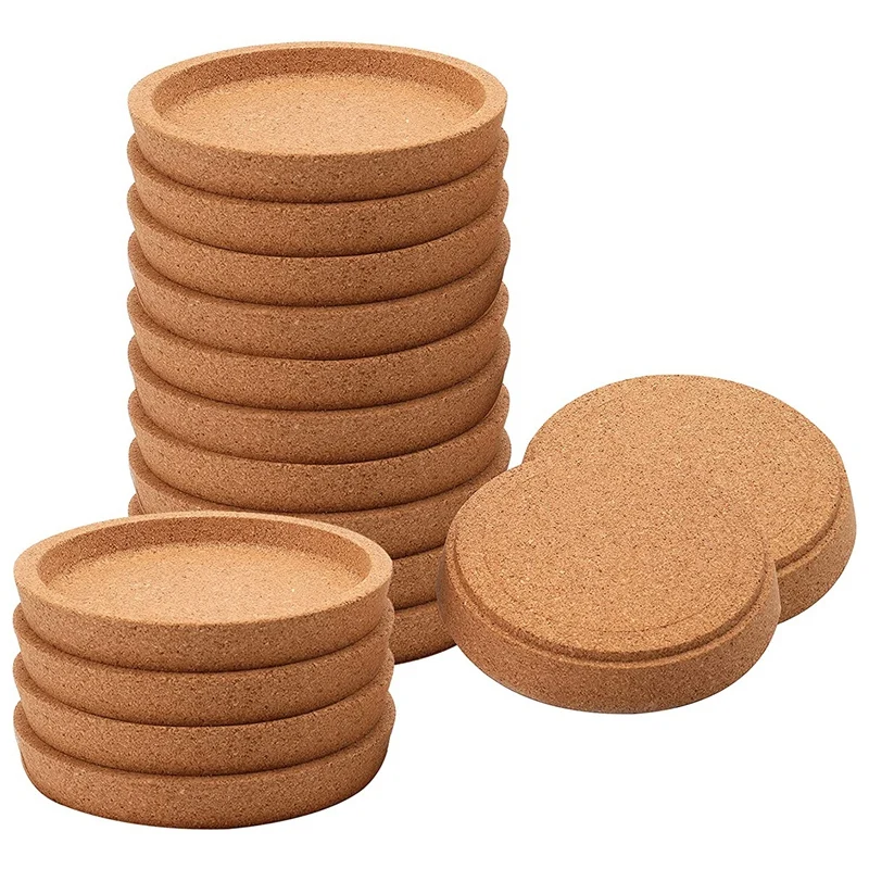 

Round Cork Coasters For Drinks,4 Inch Absorbent Round Cork For Most Kind Of Mugs In Office,Home,Or Cottage Glasses Cup