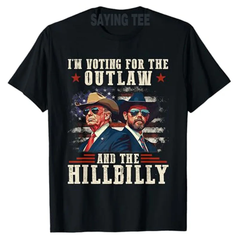 Я голосую за Outlaw and The Hillbilly Трампа Vance 2024 футболку с забавной поддержкой в